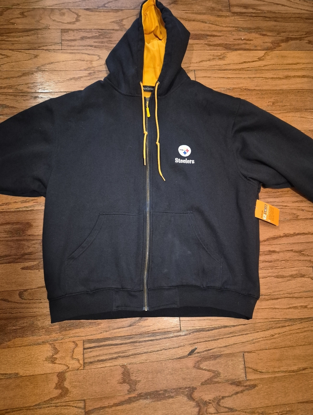 Pittsburgh Steelers Black & Gold Zip-Up Hoodie Dunbrooke Mens Sz 2XL BNWT
